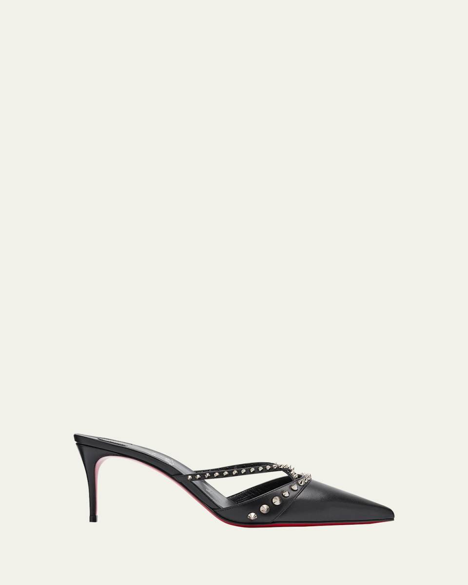 Tatooshka Spikes Red Sole Mule Pumps
